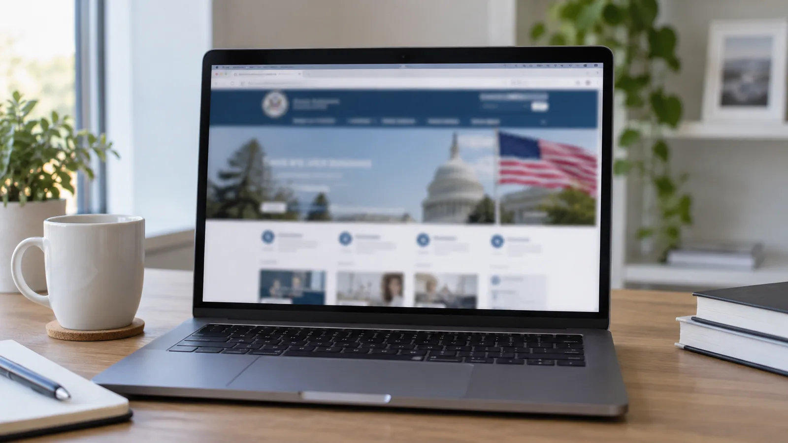 Il portale del governo americano aperto su un laptop